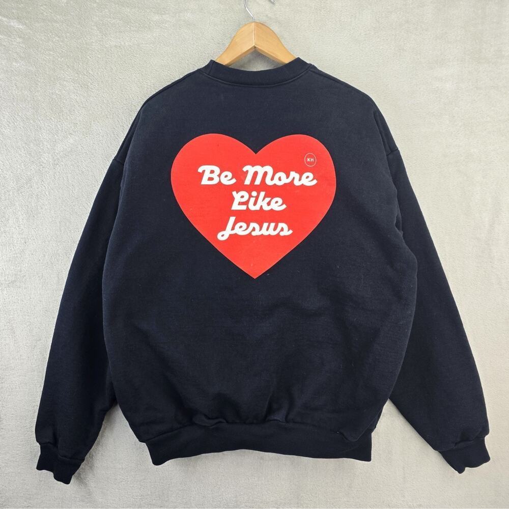 Be More Like Jesus Los Angeles Apparel Heavy 14oz Sweatshirt Mens XL Black